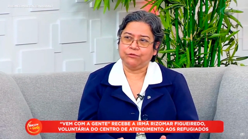 Clipping: Irmã Rizomar Figueiredo fala sobre o Centro de Atendimento aos Refugiados na Band TV